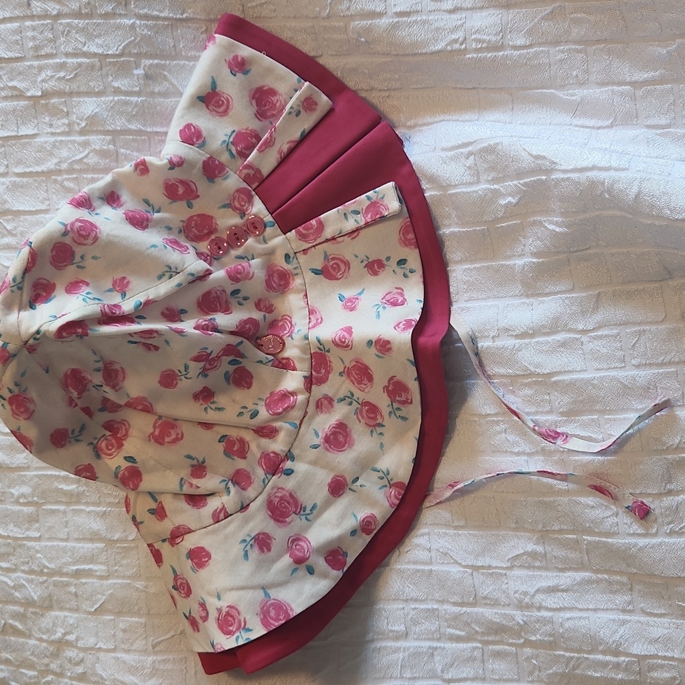 DIOR girls Floral Baby Beach Hat Size 1T 100% Cotton